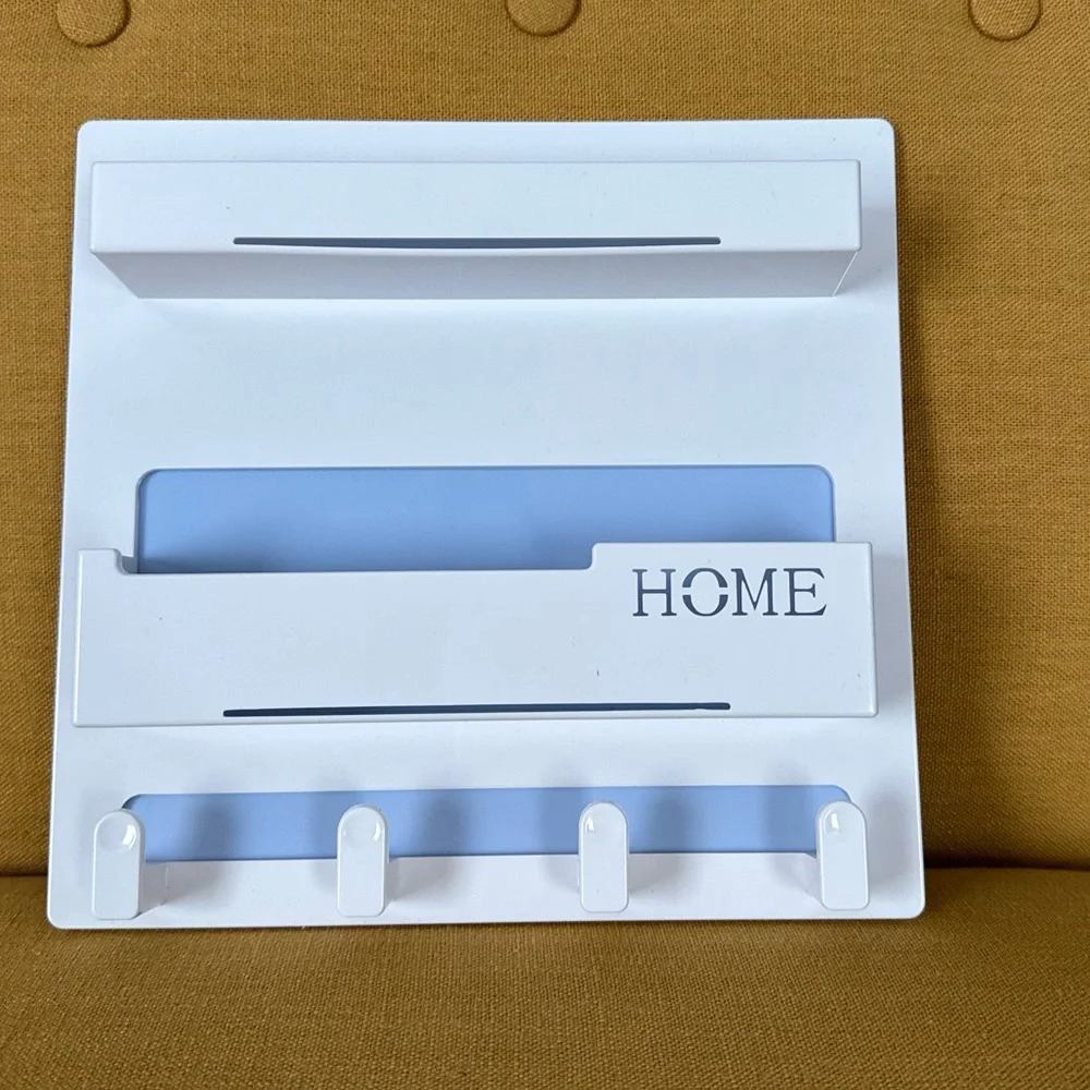Wall Organizer with Hooks Bedside or Front Door